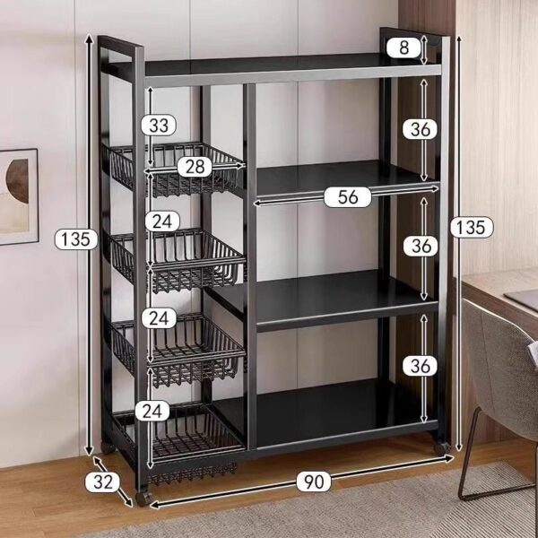 4 Tier/step rack with fruit/vegetables/potato basket - Image 2