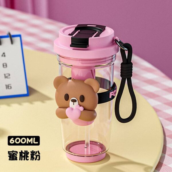 600ml PORTABLE WATER BOTTLE WITH STRAW - Image 6