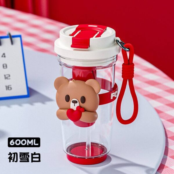 600ml PORTABLE WATER BOTTLE WITH STRAW - Image 4