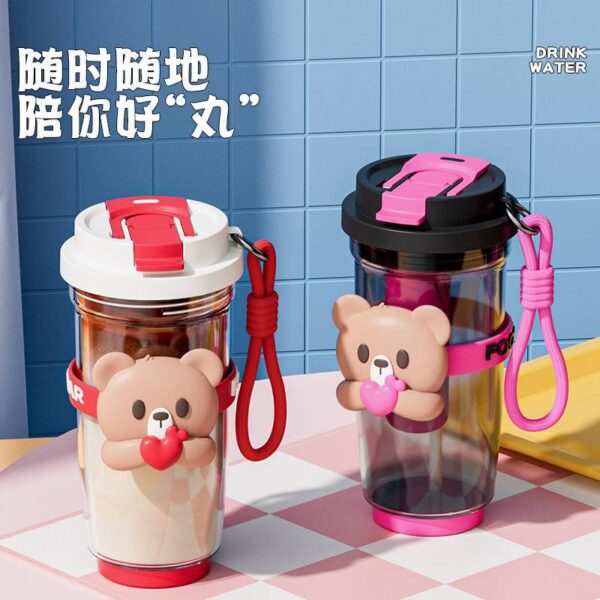 600ml PORTABLE WATER BOTTLE WITH STRAW - Image 3