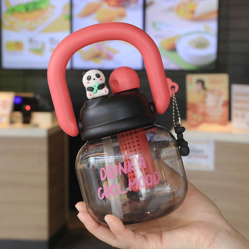 850ML TEDDY STRAW WATER BOTTLE