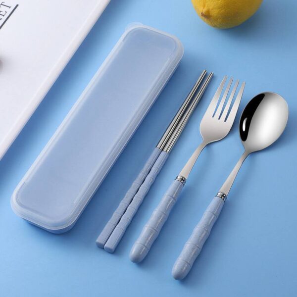 KIDS CUTLERY SPOON,FORK WITH CHOPSTICK IN A CASE - Image 3