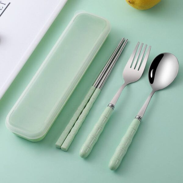 KIDS CUTLERY SPOON,FORK WITH CHOPSTICK IN A CASE - Image 5