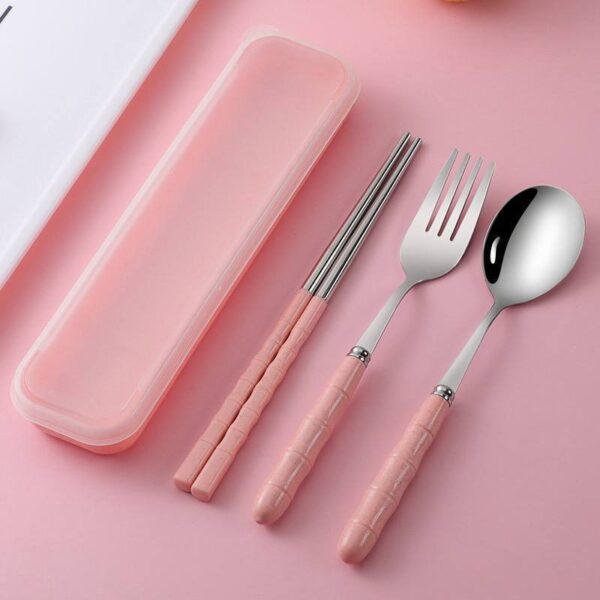 KIDS CUTLERY SPOON,FORK WITH CHOPSTICK IN A CASE - Image 2