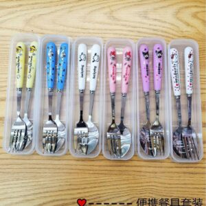 QUALITY TEENAGERS AND KIDS CUTLERY SPOON AND FORK WITH CASE