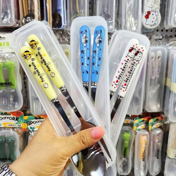 QUALITY TEENAGERS AND KIDS CUTLERY SPOON AND FORK WITH CASE - Image 4